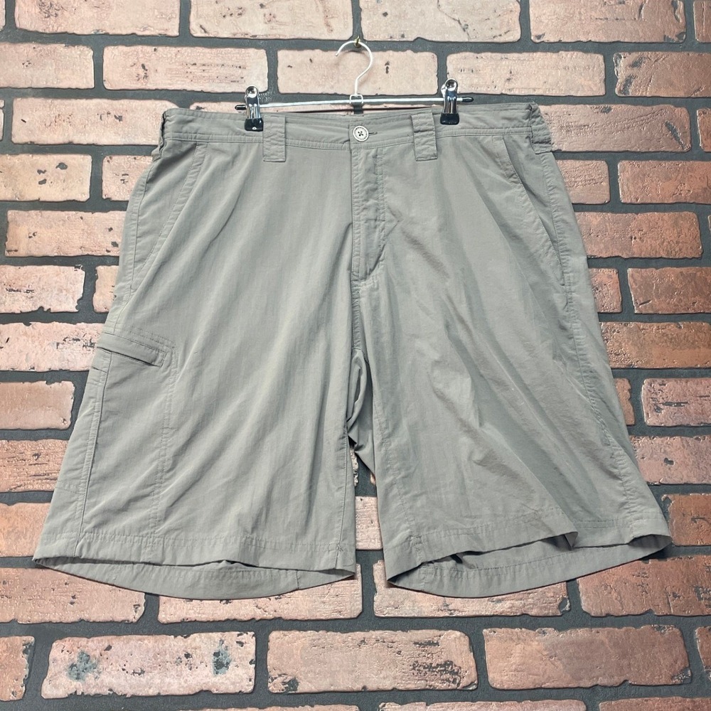 Exofficio Men's Grey Travel Shorts Size L Outdoor Hiking Zip Pockets